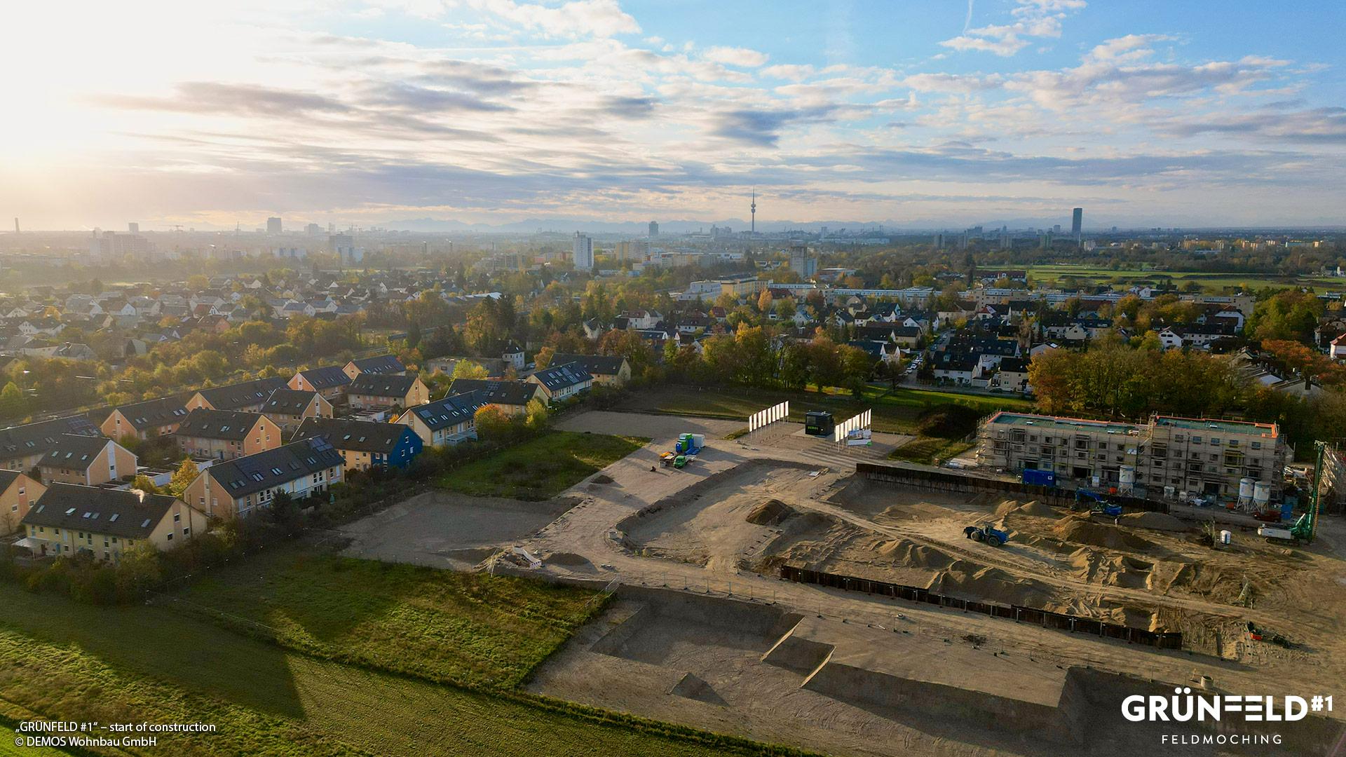 'Grünfeld #1' in Munich-Feldmoching: Start of shoring- and earthworks